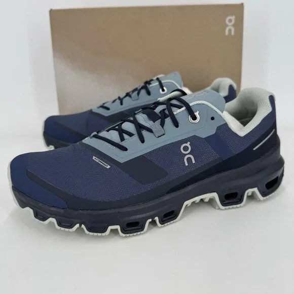 On Running Women's Cloudventure Waterproof Trail Running Shoes sz 9 Denim/Midngh - Picture 3 of 11